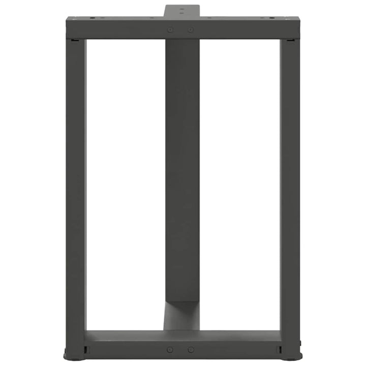 spisebordsben T-formet 2 stk. antracit 60x35x(72-73) cm stål