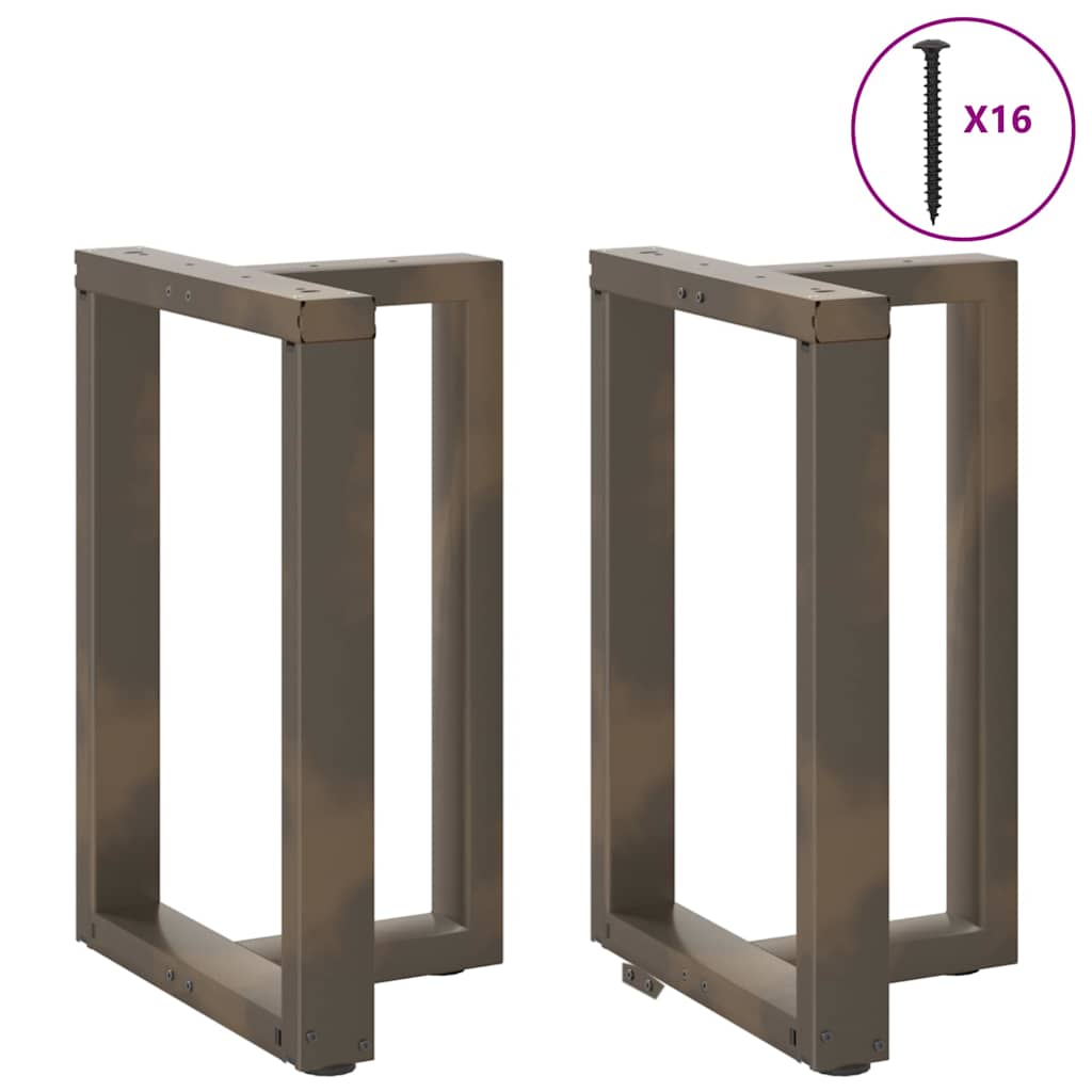 spisebordsben T-formet 2 stk. sort 60x35x(72-73) cm stål