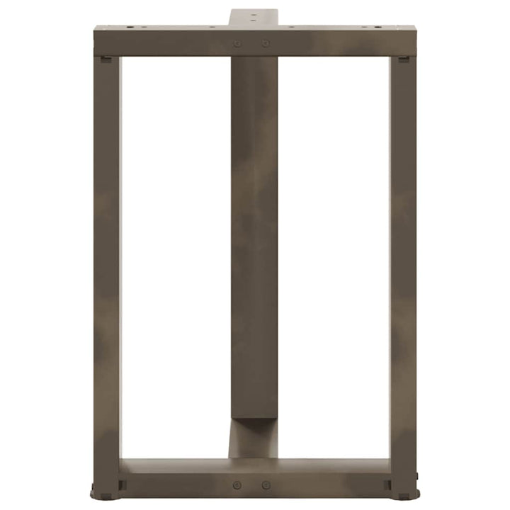 spisebordsben T-formet 2 stk. sort 60x35x(72-73) cm stål