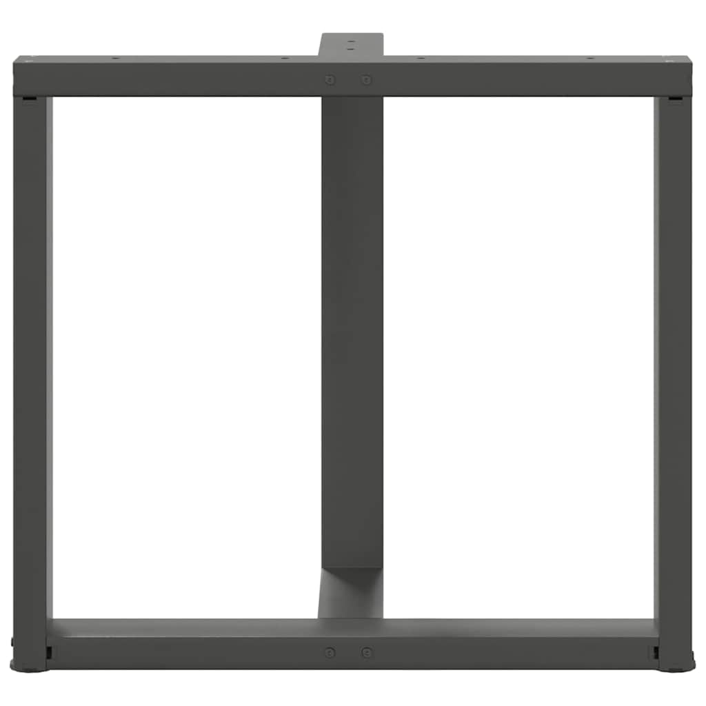 spisebordsben T-formet 2 stk. antracit 70x35x(72-73) cm stål