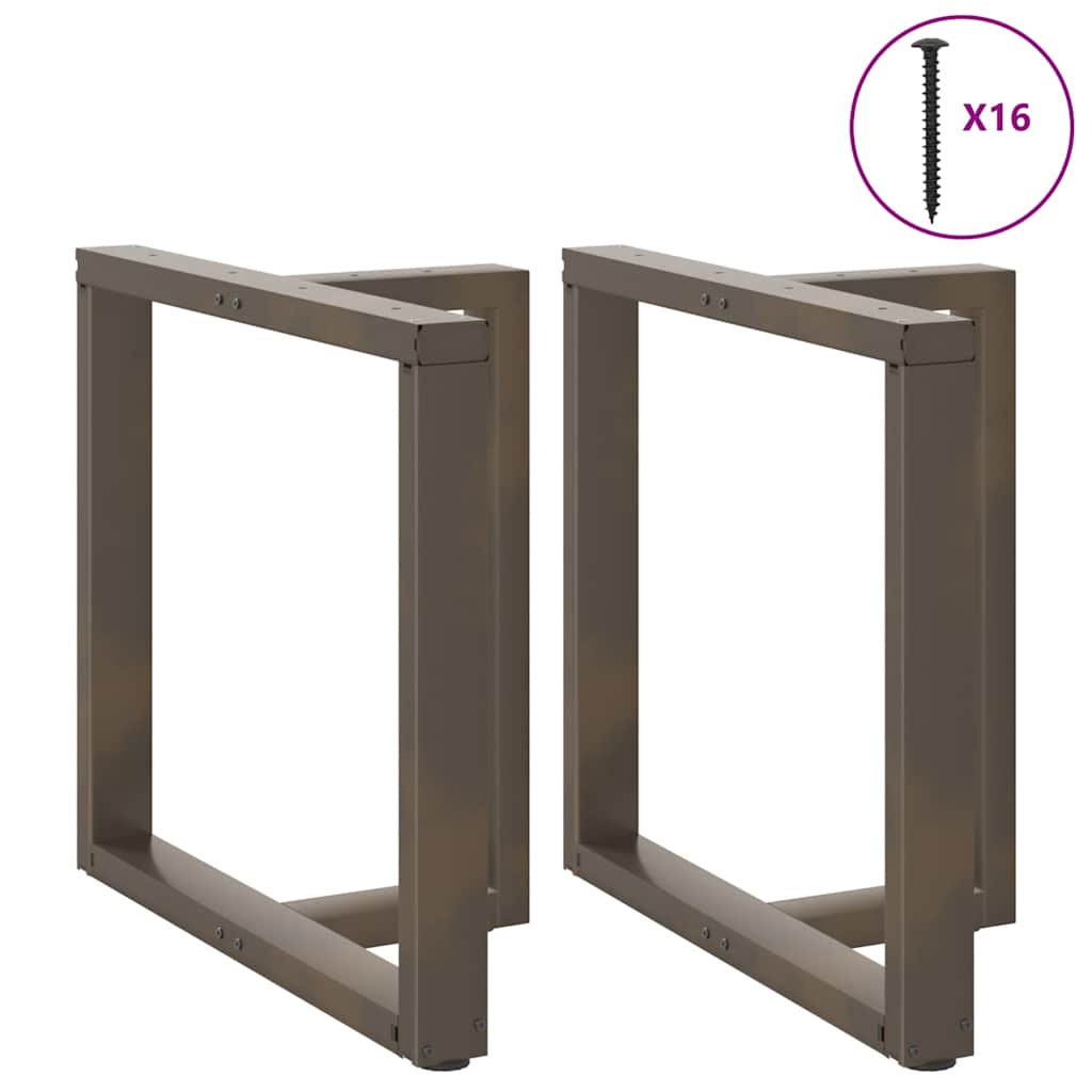 spisebordsben T-formet 2 stk. sort 70x35x(72-73) cm stål