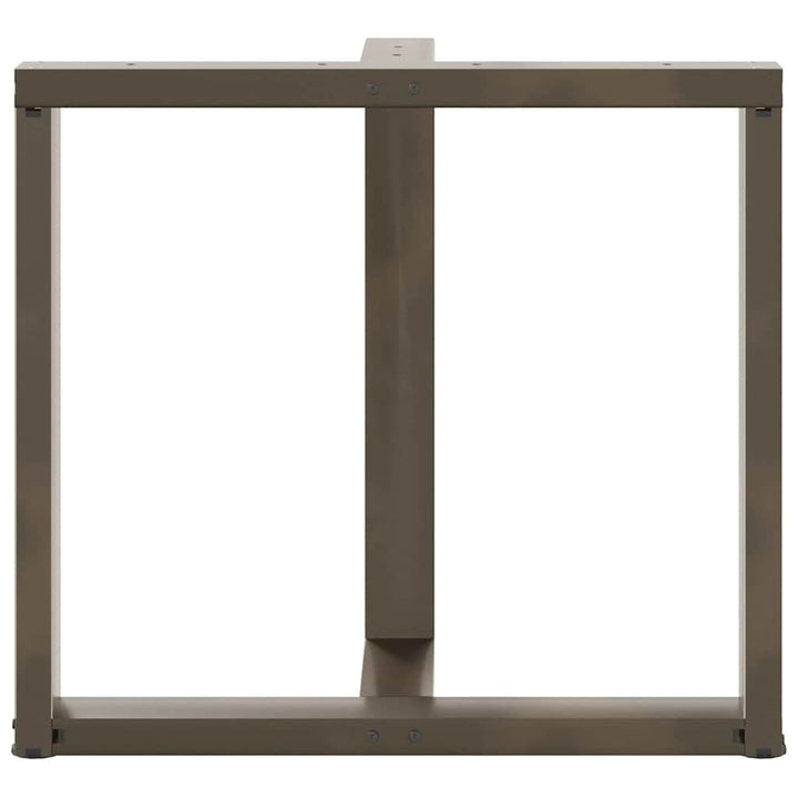 spisebordsben T-formet 2 stk. sort 70x35x(72-73) cm stål