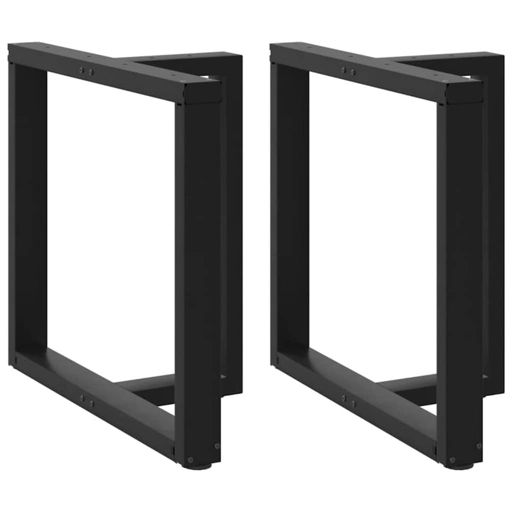 spisebordsben T-formet 2 stk. sort 80x35x(72-73) cm stål