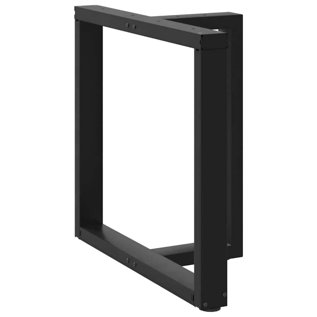 spisebordsben T-formet 2 stk. sort 80x35x(72-73) cm stål