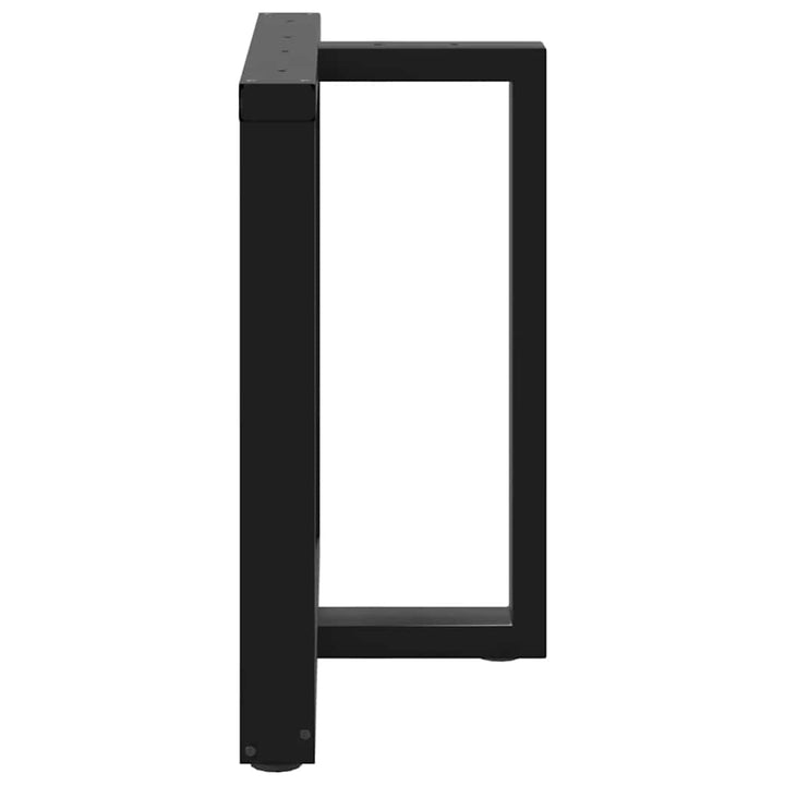 spisebordsben T-formet 2 stk. sort 80x35x(72-73) cm stål