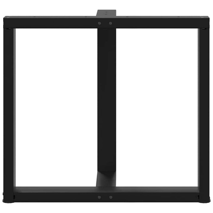 spisebordsben T-formet 2 stk. sort 80x35x(72-73) cm stål