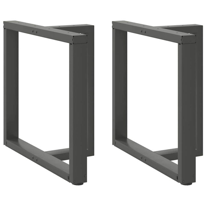 spisebordsben T-formet 2 stk. antracit 80x35x(72-73) cm stål