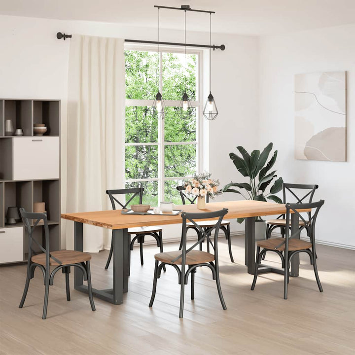spisebordsben T-formet 2 stk. antracit 80x35x(72-73) cm stål