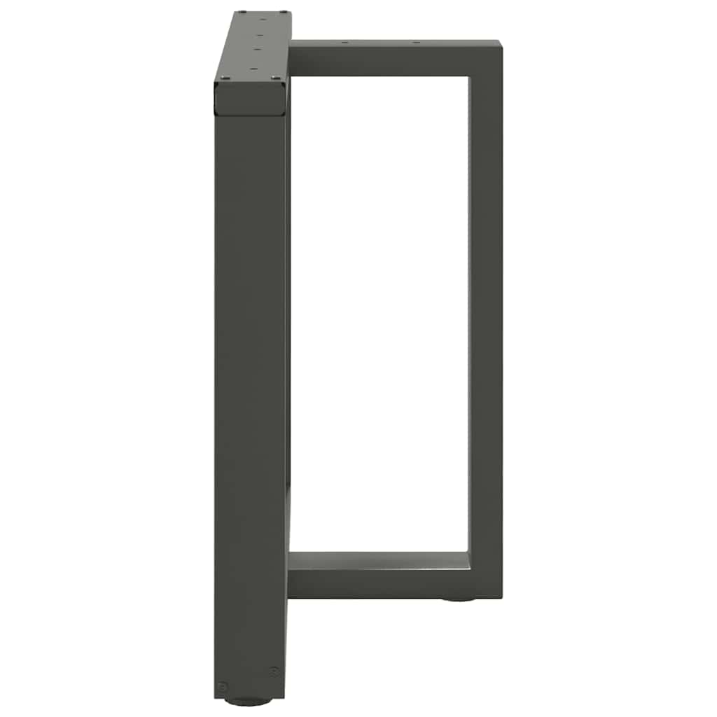 spisebordsben T-formet 2 stk. antracit 80x35x(72-73) cm stål
