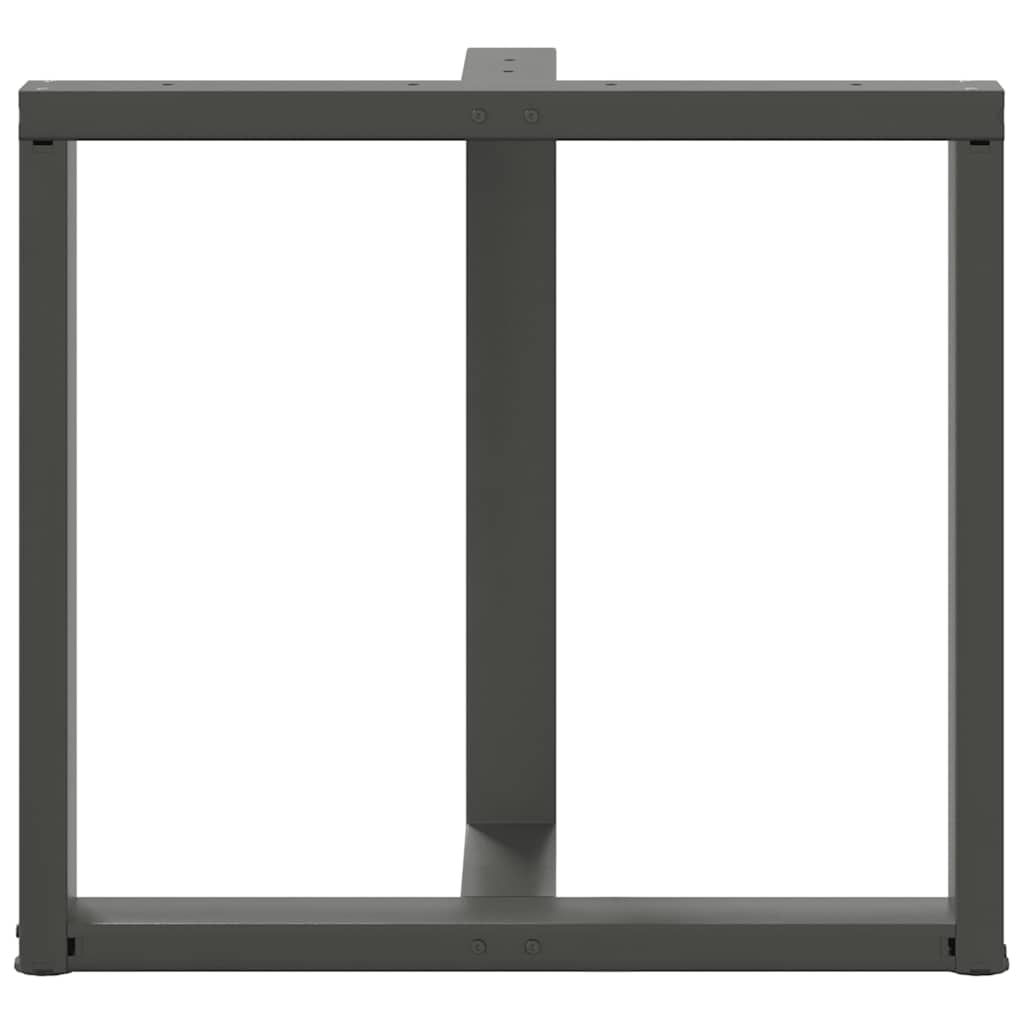 spisebordsben T-formet 2 stk. antracit 80x35x(72-73) cm stål