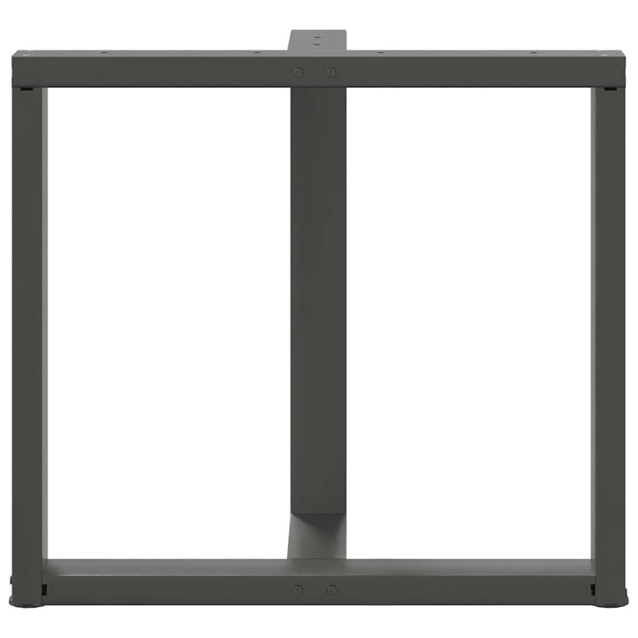 spisebordsben T-formet 2 stk. antracit 80x35x(72-73) cm stål