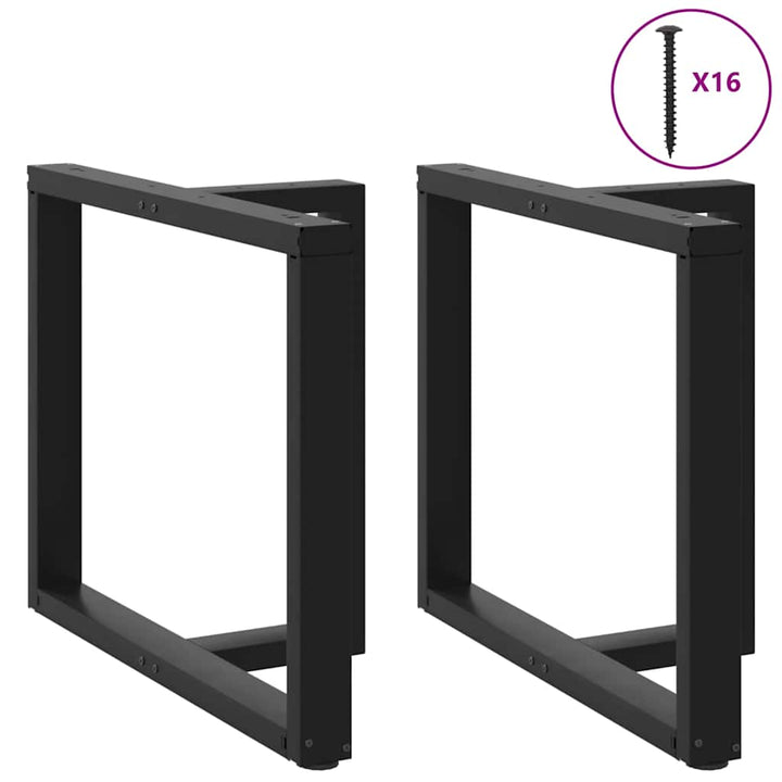 spisebordsben T-formet 2 stk. sort 90x35x(72-73) cm stål