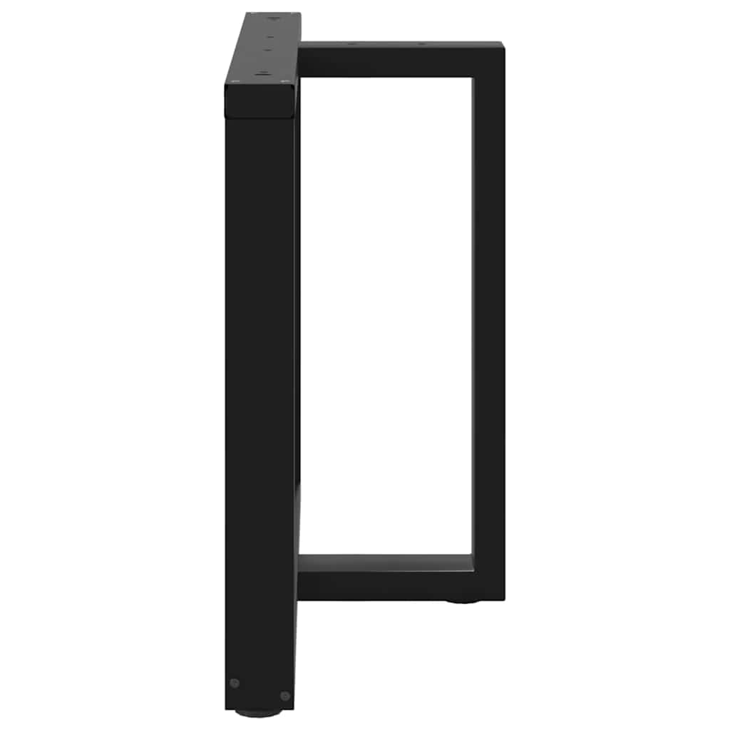 spisebordsben T-formet 2 stk. sort 90x35x(72-73) cm stål