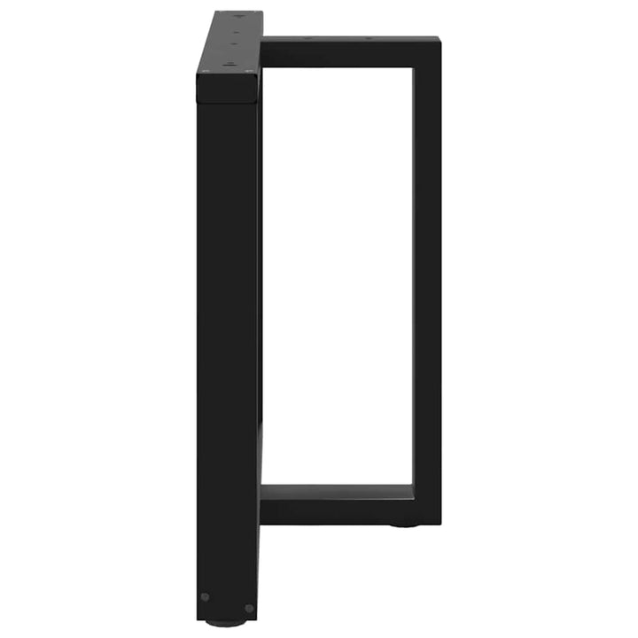 spisebordsben T-formet 2 stk. sort 90x35x(72-73) cm stål