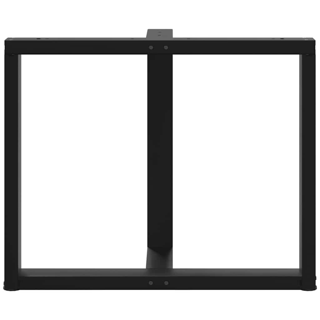 spisebordsben T-formet 2 stk. sort 90x35x(72-73) cm stål