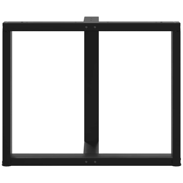 spisebordsben T-formet 2 stk. sort 90x35x(72-73) cm stål