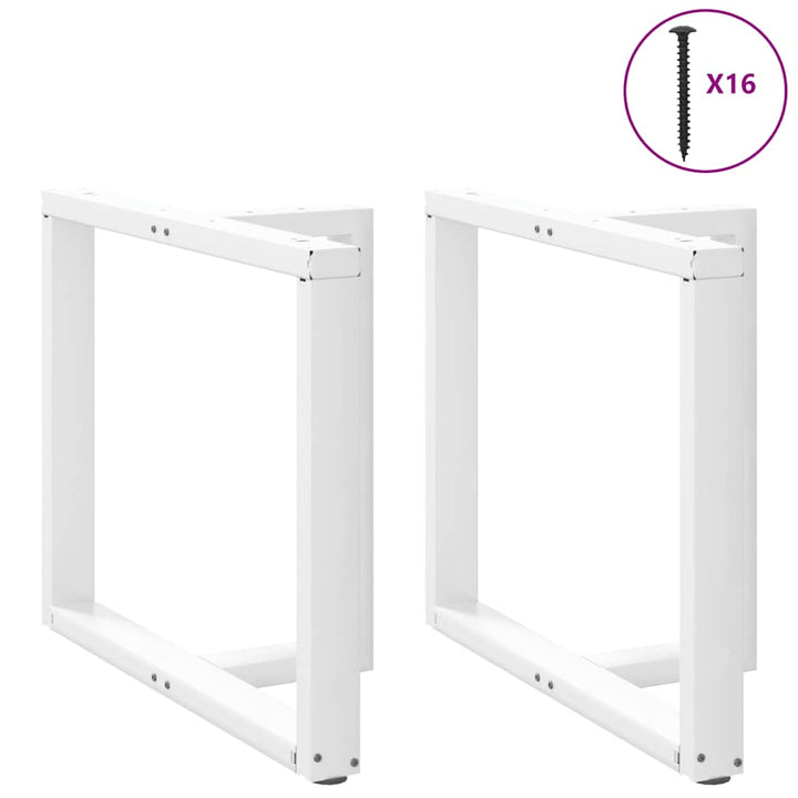spisebordsben T-formet 2 stk. hvid 90x35x(72-73) cm stål