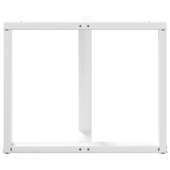 spisebordsben T-formet 2 stk. hvid 90x35x(72-73) cm stål