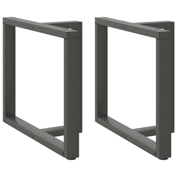 spisebordsben T-formet 2 stk. antracit 90x35x(72-73) cm stål