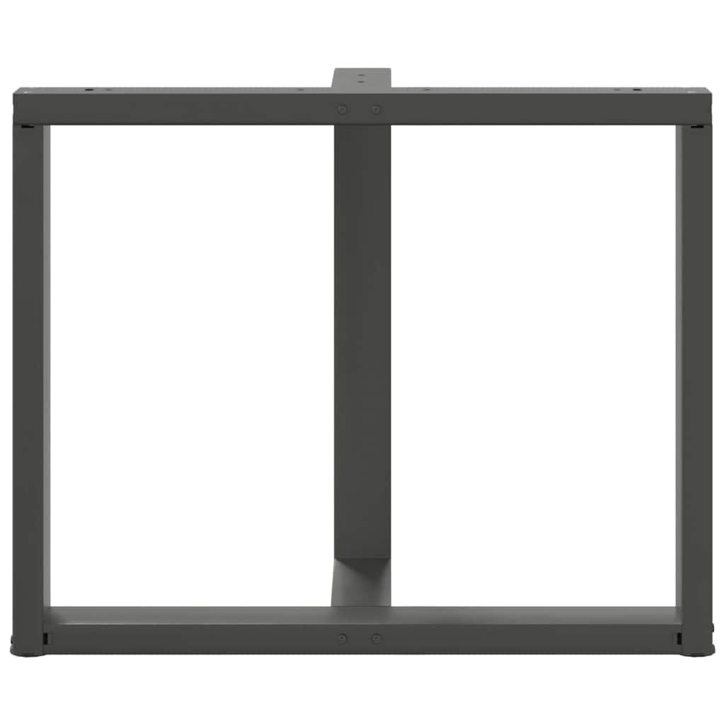 spisebordsben T-formet 2 stk. antracit 90x35x(72-73) cm stål