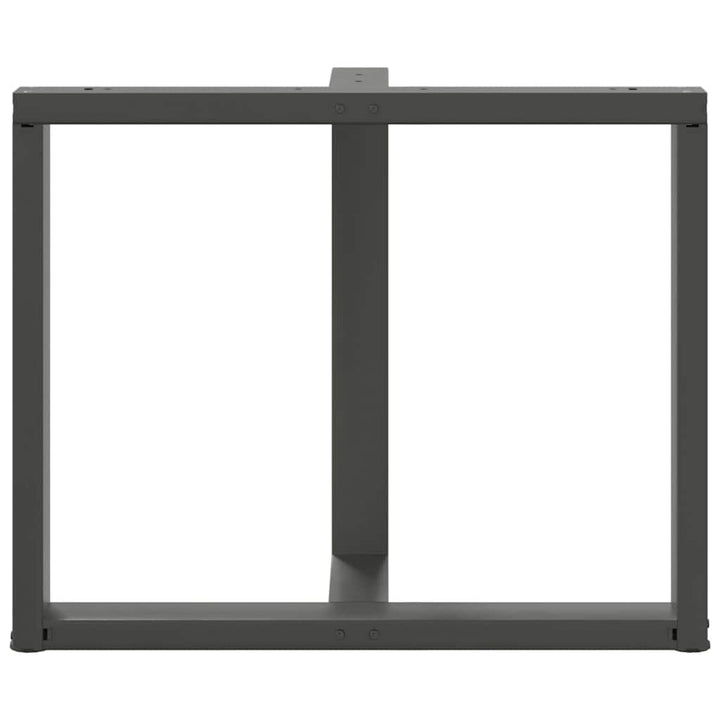 spisebordsben T-formet 2 stk. antracit 90x35x(72-73) cm stål