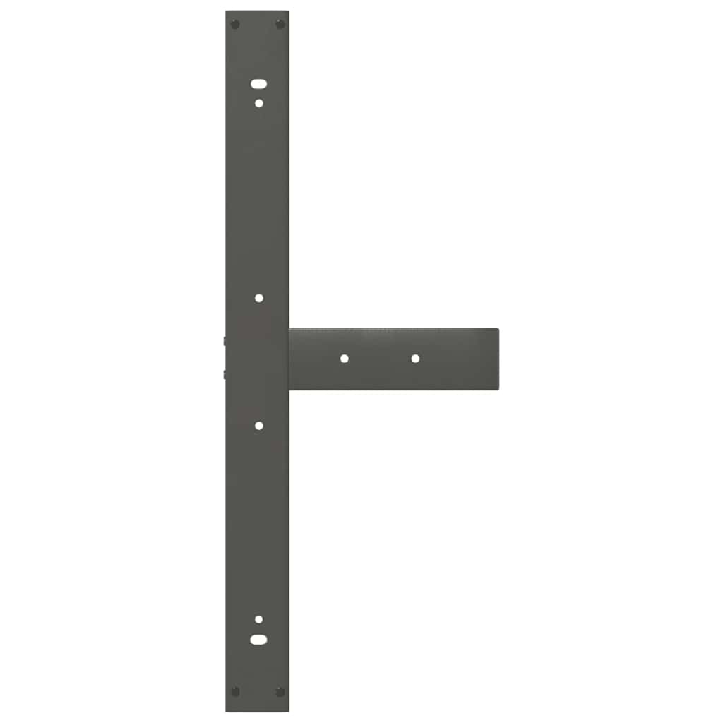 spisebordsben T-formet 2 stk. antracit 90x35x(72-73) cm stål