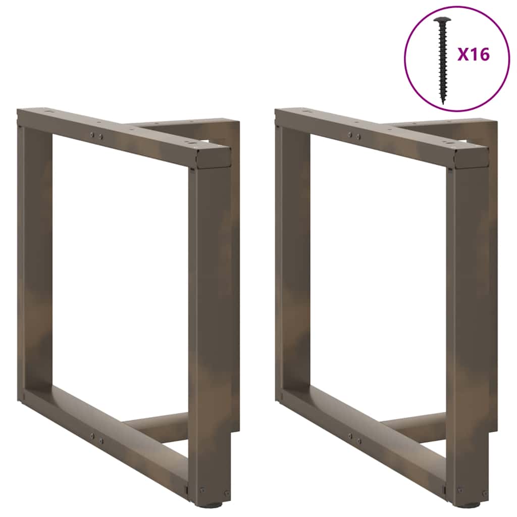 spisebordsben T-formet 2 stk. sort 90x35x(72-73) cm stål