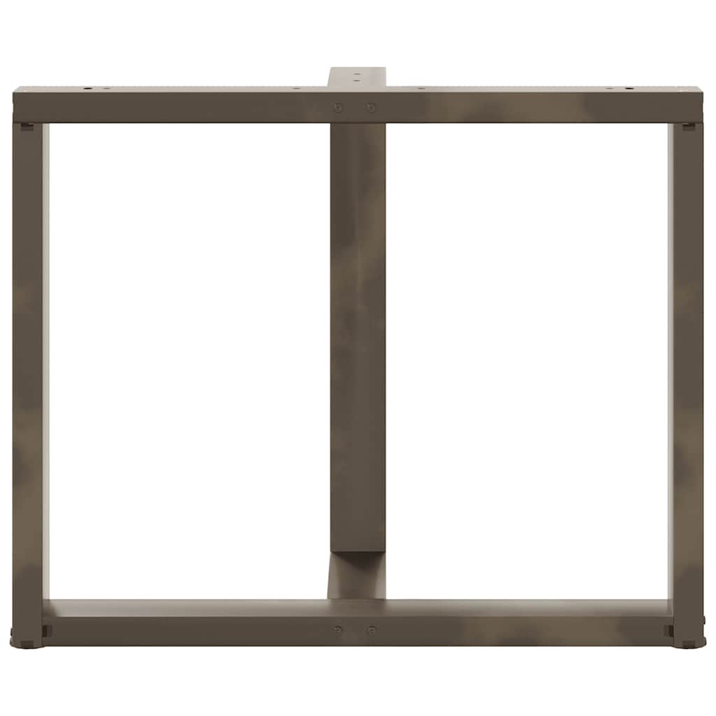 spisebordsben T-formet 2 stk. sort 90x35x(72-73) cm stål