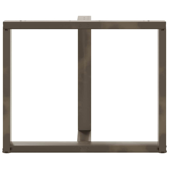 spisebordsben T-formet 2 stk. sort 90x35x(72-73) cm stål