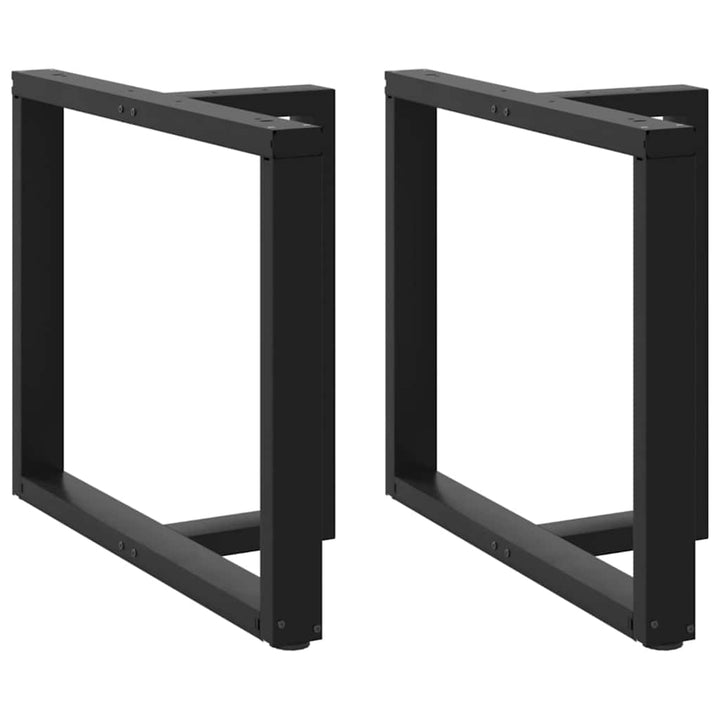 spisebordsben T-formet 2 stk. sort 100x35x(72-73) cm stål