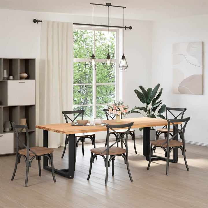 spisebordsben T-formet 2 stk. sort 100x35x(72-73) cm stål