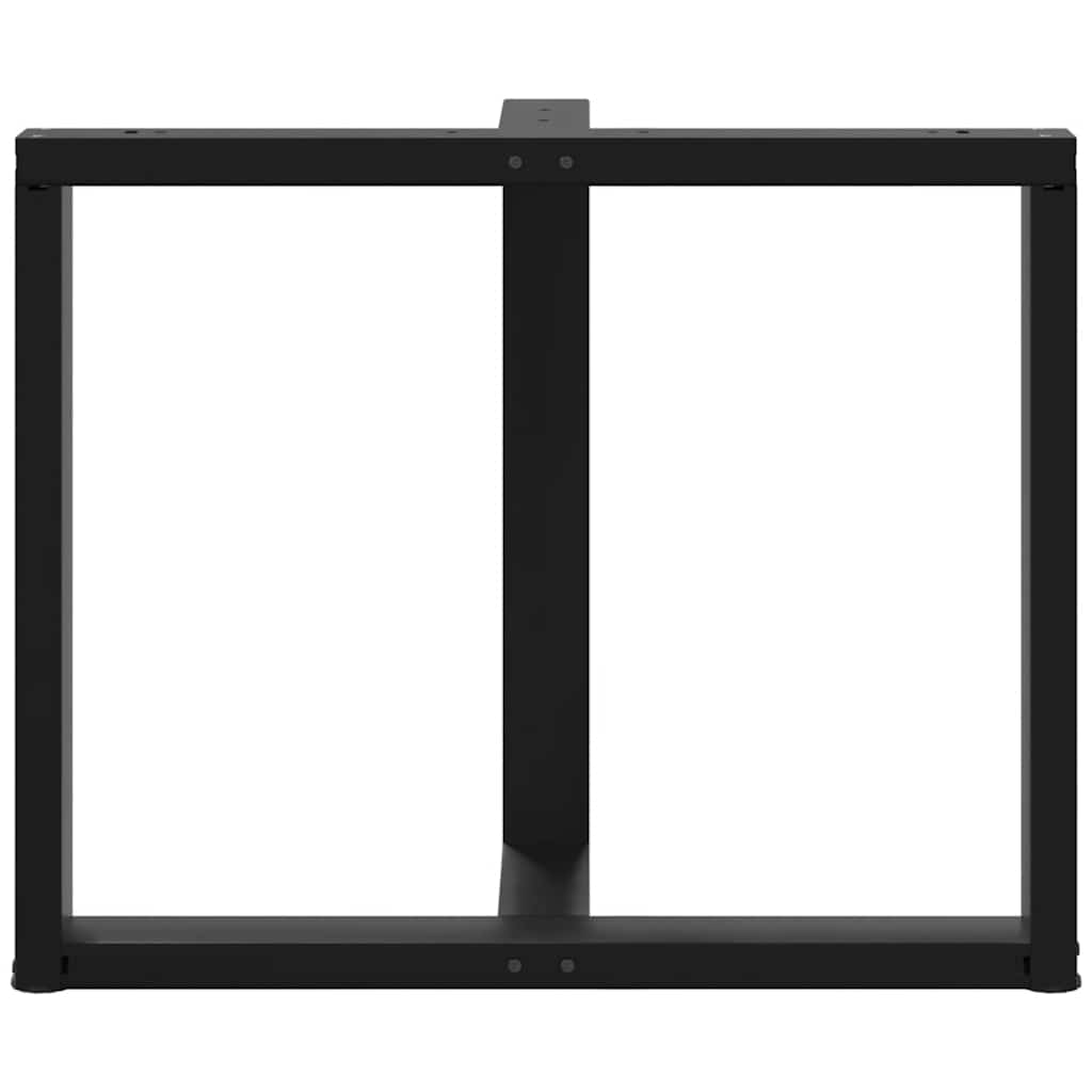 spisebordsben T-formet 2 stk. sort 100x35x(72-73) cm stål
