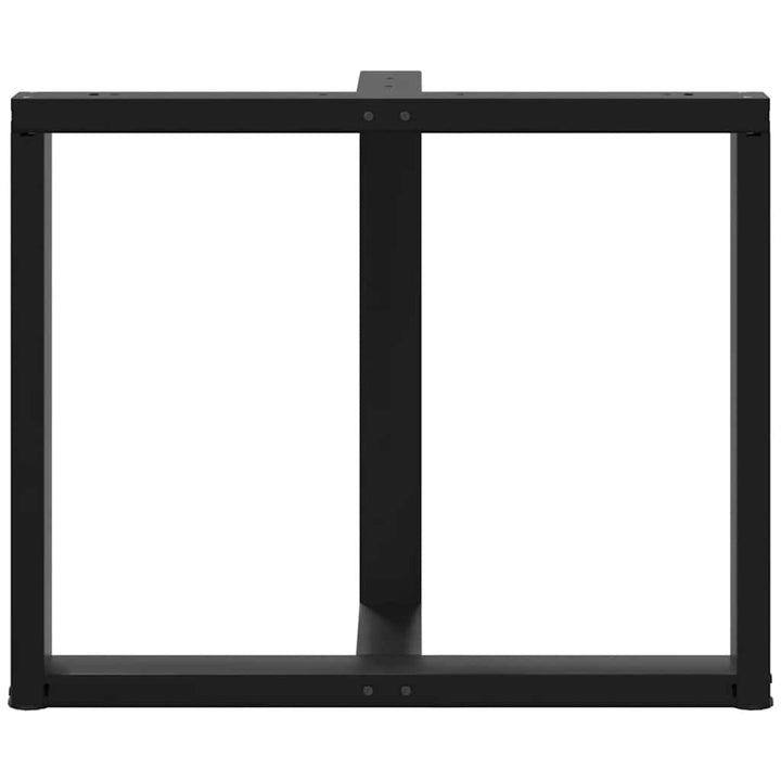 spisebordsben T-formet 2 stk. sort 100x35x(72-73) cm stål