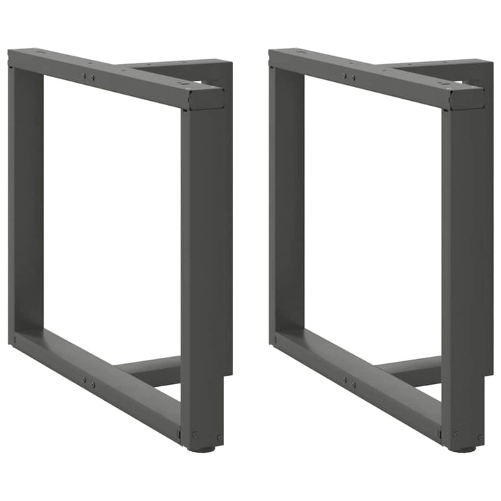 spisebordsben T-formet 2 stk. antracit 100x35x(72-73) cm stål