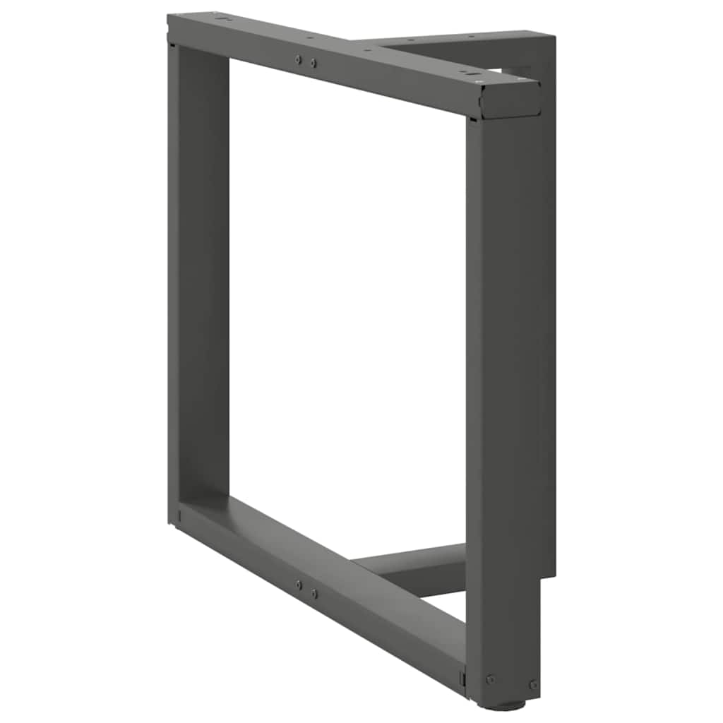 spisebordsben T-formet 2 stk. antracit 100x35x(72-73) cm stål
