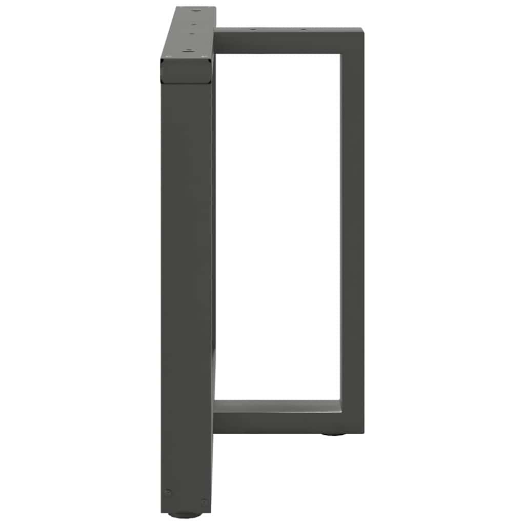 spisebordsben T-formet 2 stk. antracit 100x35x(72-73) cm stål
