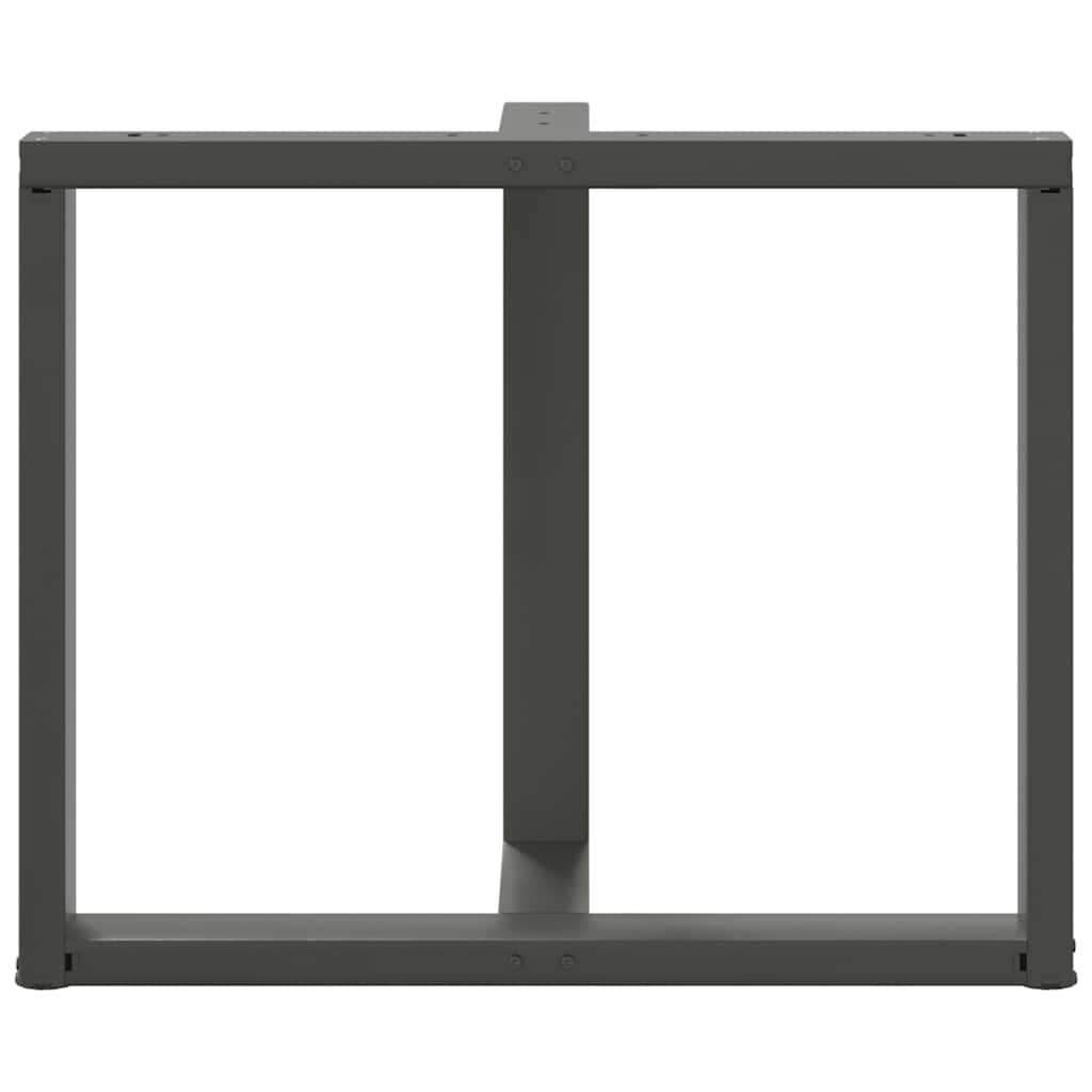 spisebordsben T-formet 2 stk. antracit 100x35x(72-73) cm stål