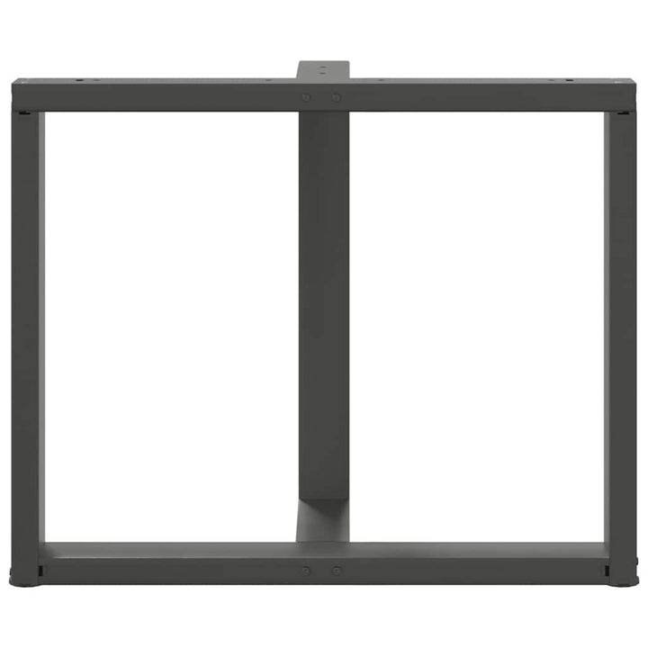 spisebordsben T-formet 2 stk. antracit 100x35x(72-73) cm stål