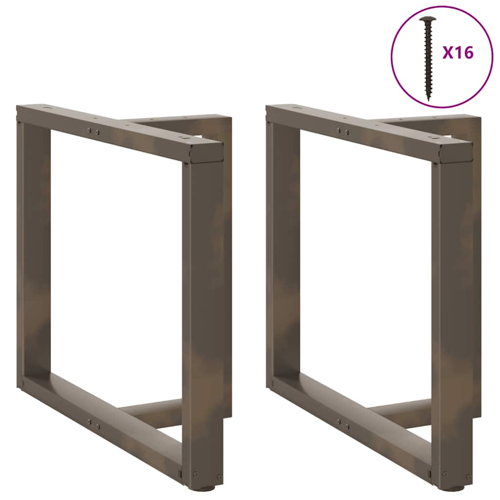 spisebordsben T-formet 2 stk. sort 100x35x(72-73) cm stål