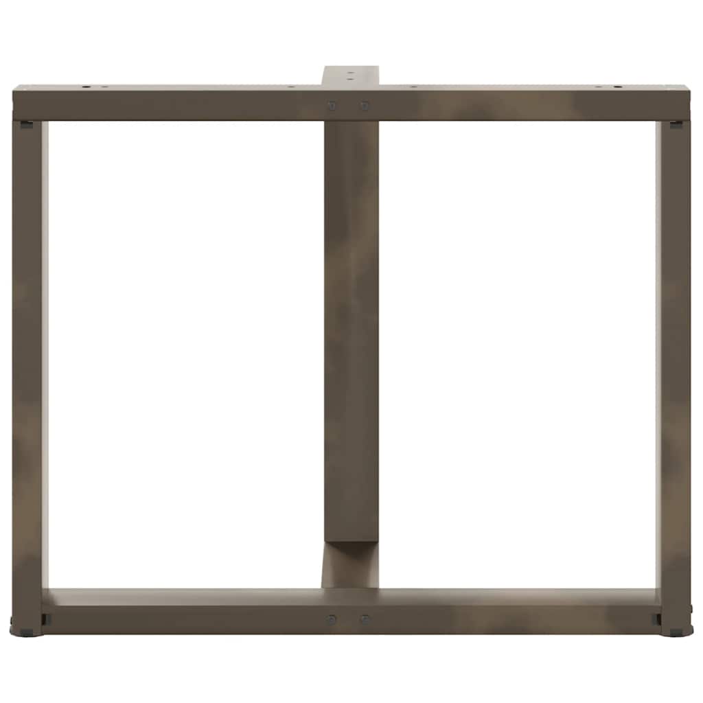 spisebordsben T-formet 2 stk. sort 100x35x(72-73) cm stål
