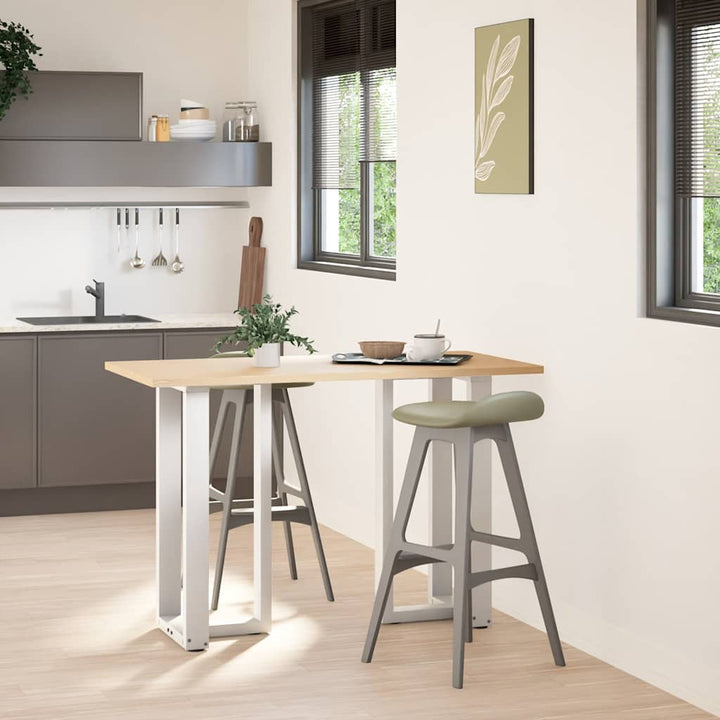barbordsben T-formet 2 stk. hvid 40x35x(90-91) cm stål
