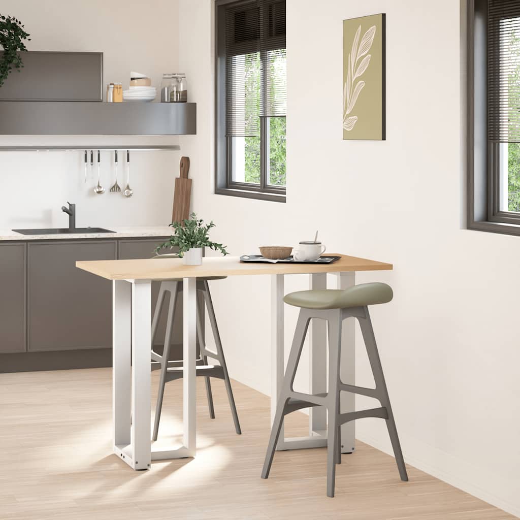 barbordsben T-formet 2 stk. hvid 50x35x(90-91) cm stål