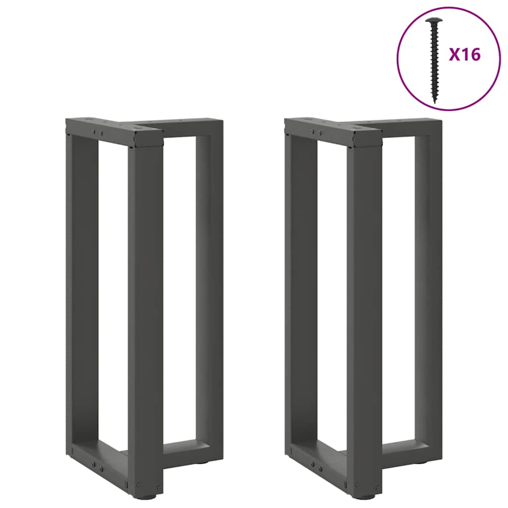 barbordsben T-formet 2 stk 50x35x(90-91) cm stål antracitgrå