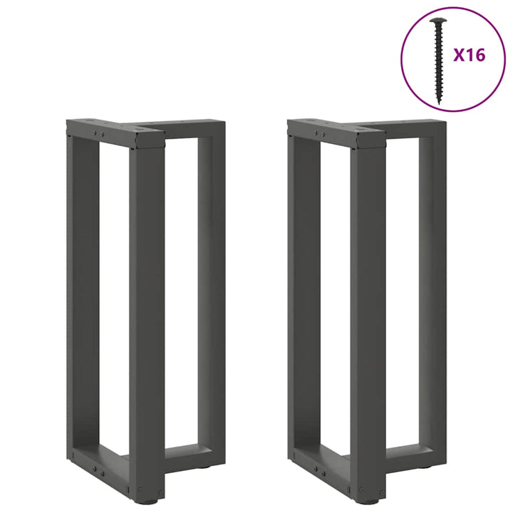 barbordsben T-formet 2 stk 50x35x(90-91) cm stål antracitgrå