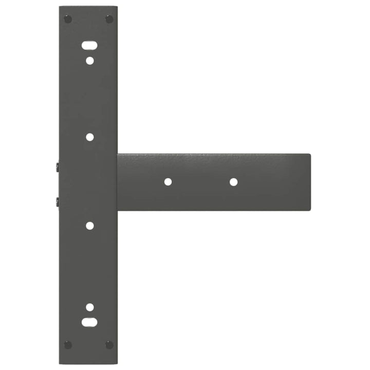barbordsben T-formet 2 stk 50x35x(90-91) cm stål antracitgrå