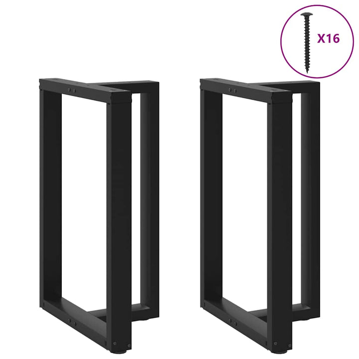 barbordsben T-formet 2 stk. sort 60x35x(90-91) cm stål