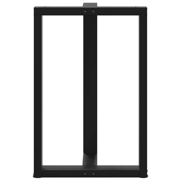 barbordsben T-formet 2 stk. sort 60x35x(90-91) cm stål