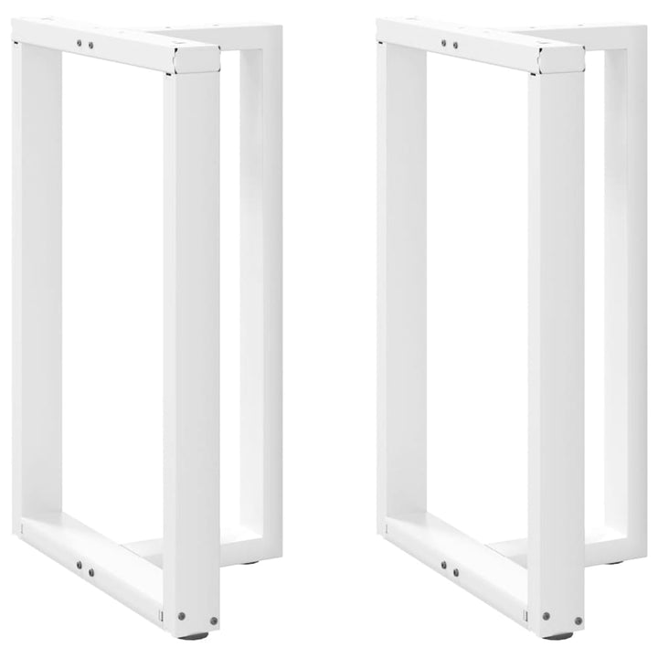 barbordsben T-formet 2 stk. hvid 60x35x(90-91) cm stål