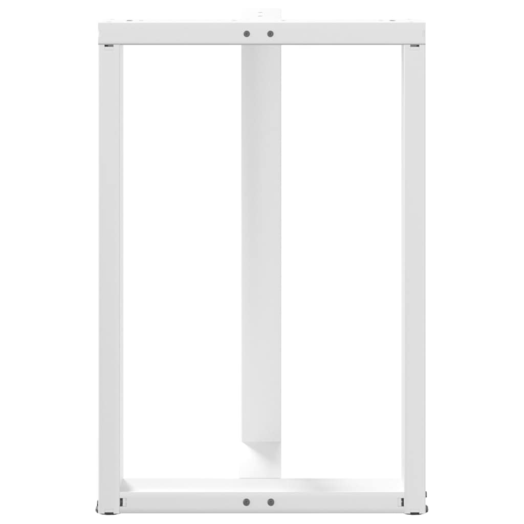 barbordsben T-formet 2 stk. hvid 60x35x(90-91) cm stål