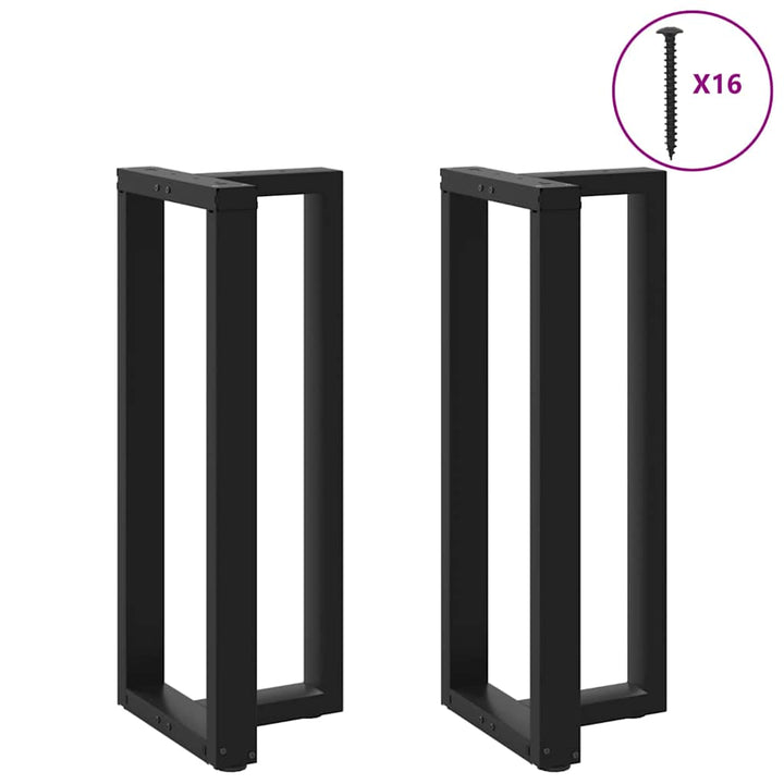 barbordsben T-formet 2 stk. sort 40x35x(100-101) cm stål